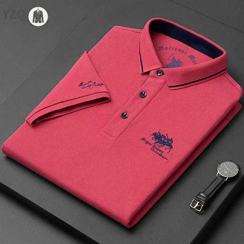 Men's Embroidered Casual Fashion Short Sleeved POLO Shirt Summer Comfortable Top image 6