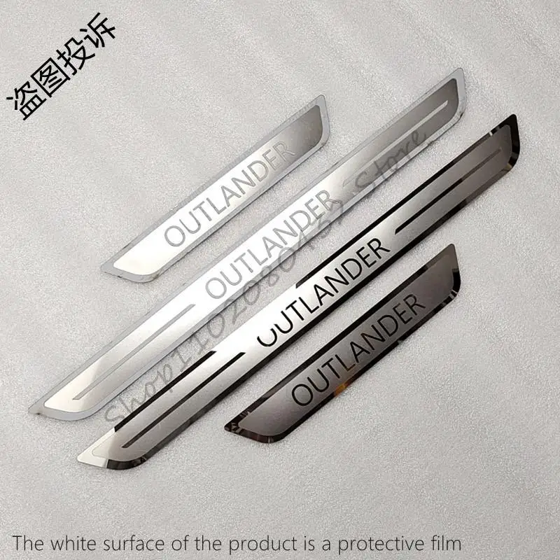 High-quality stainless steel door sill Scuff Plate and rear window sill protection plate For Outlander 2013-2021