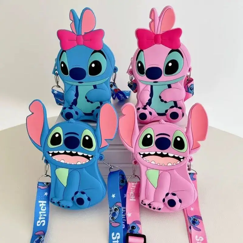 

Новая модель Disney Stitch: креативная мини-сумка для хранения, силиконовый кошелек для монет, маленькая сумка через плечо с мультяшным дизайном для мальчиков и девочек