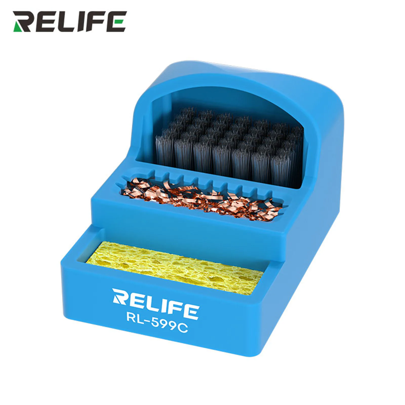 RELIFE RL-599C 3-in-1 Soldering Iron Tip Cleaner Tip Tin Removal Box