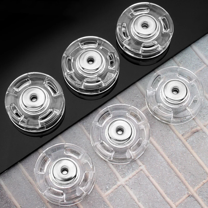 10pcs Transparent Round Acrylic Concealed Snap Button Invisible Coat Button Sweater Baby Clothes Accessories