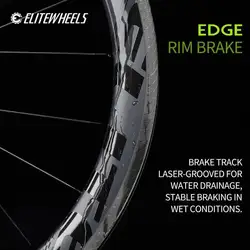 ELITEWHEELS EDGE Carbon-Felgenbremsen-Straßenlaufradsatz, ultraleicht, 1291 g, 40 50 mm Felgenratschensystem, 36 Zähne Nabenflügel, 20-Speichen-Fahrradlaufradsatz