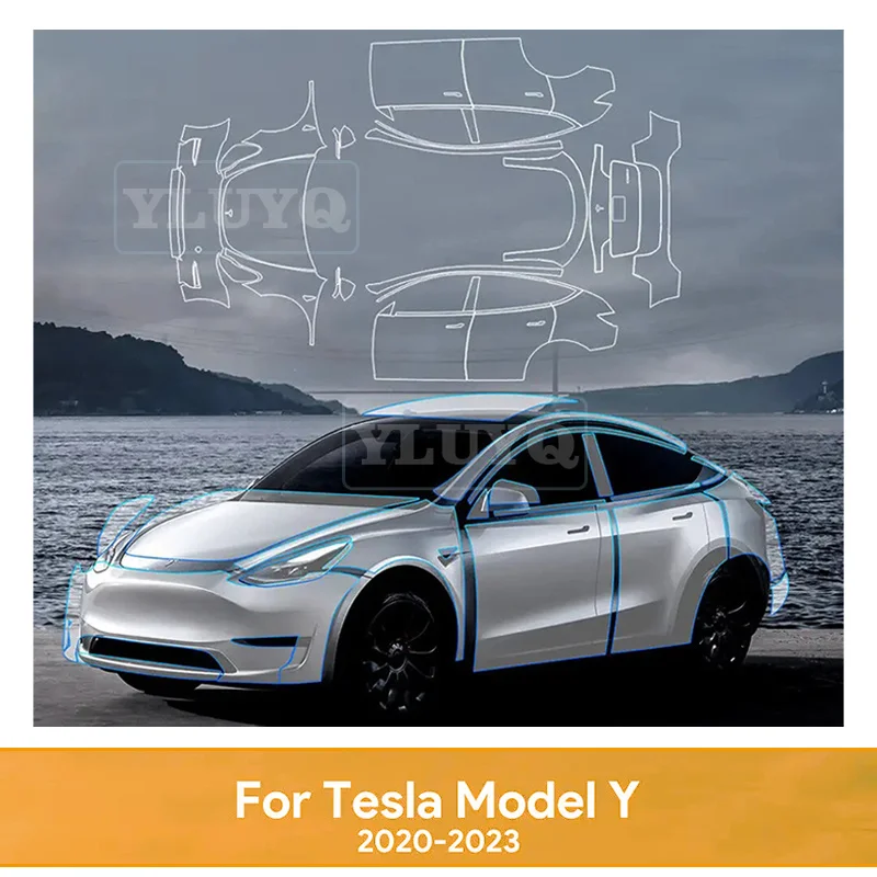 

9mil Pre-cut Protection Film for Tesla Model Y 2020 2021 2022 2023 Paint Transparent Body Sticker Kit Accessories Anti-Scratch