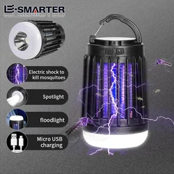 Lámpara antimosquitos con carga Solar, repelente de insectos silencioso, trampa eléctrica para insectos sin radiación, luces para exteriores