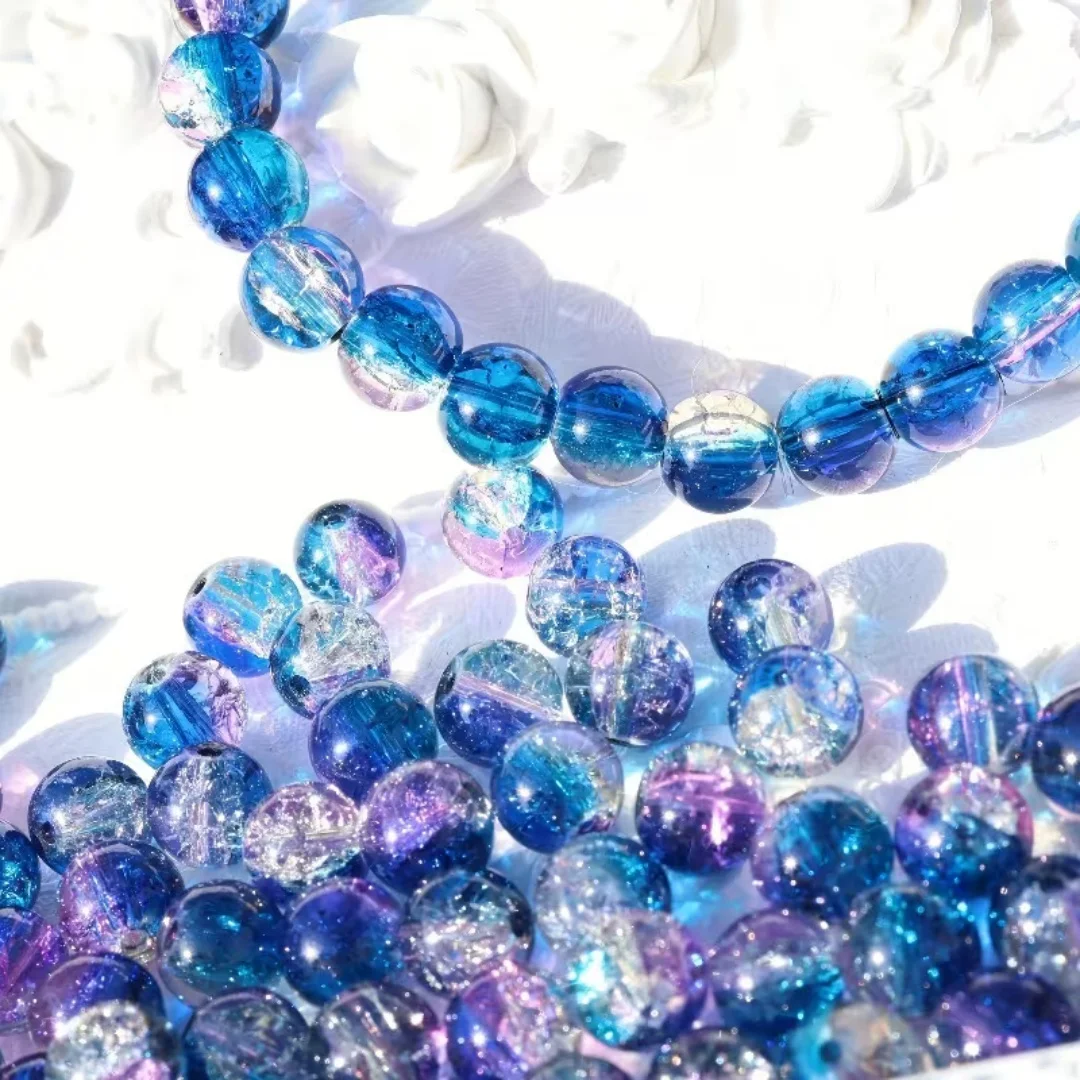 8mm White Blue Purple, Cracked Beads, Acrylic Bead Decoration, DIY Loose Beads, Accessories, Decorations, Clothing, Holiday Gift image 4
