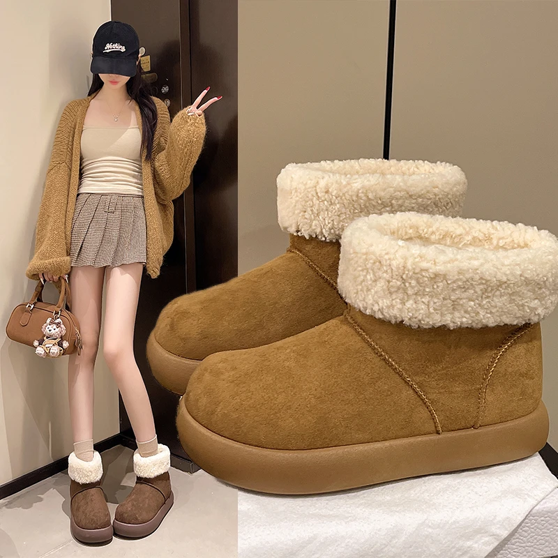 

Women's 2025 Winter New Fleece Lined Warm Snow Boots - Non-Slip Outdoor Casual Ankle Boots