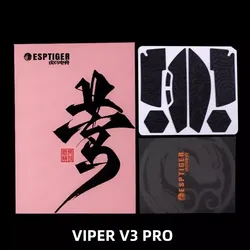 Esports Tiger Gaming Mouse Grip Tape Mouse Skin Side Stickers Sweat Resistant for Razer Viper V3 Pro Wireless Gaming Mouse
