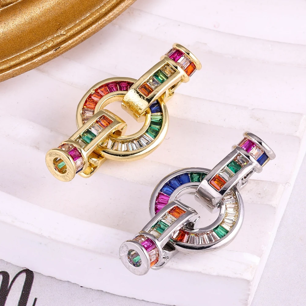 Micro Pave Zircon Components Hollow Crown Connector Pendants Accessories For Natural Stones Pearls Tassel Necklace DIY Making