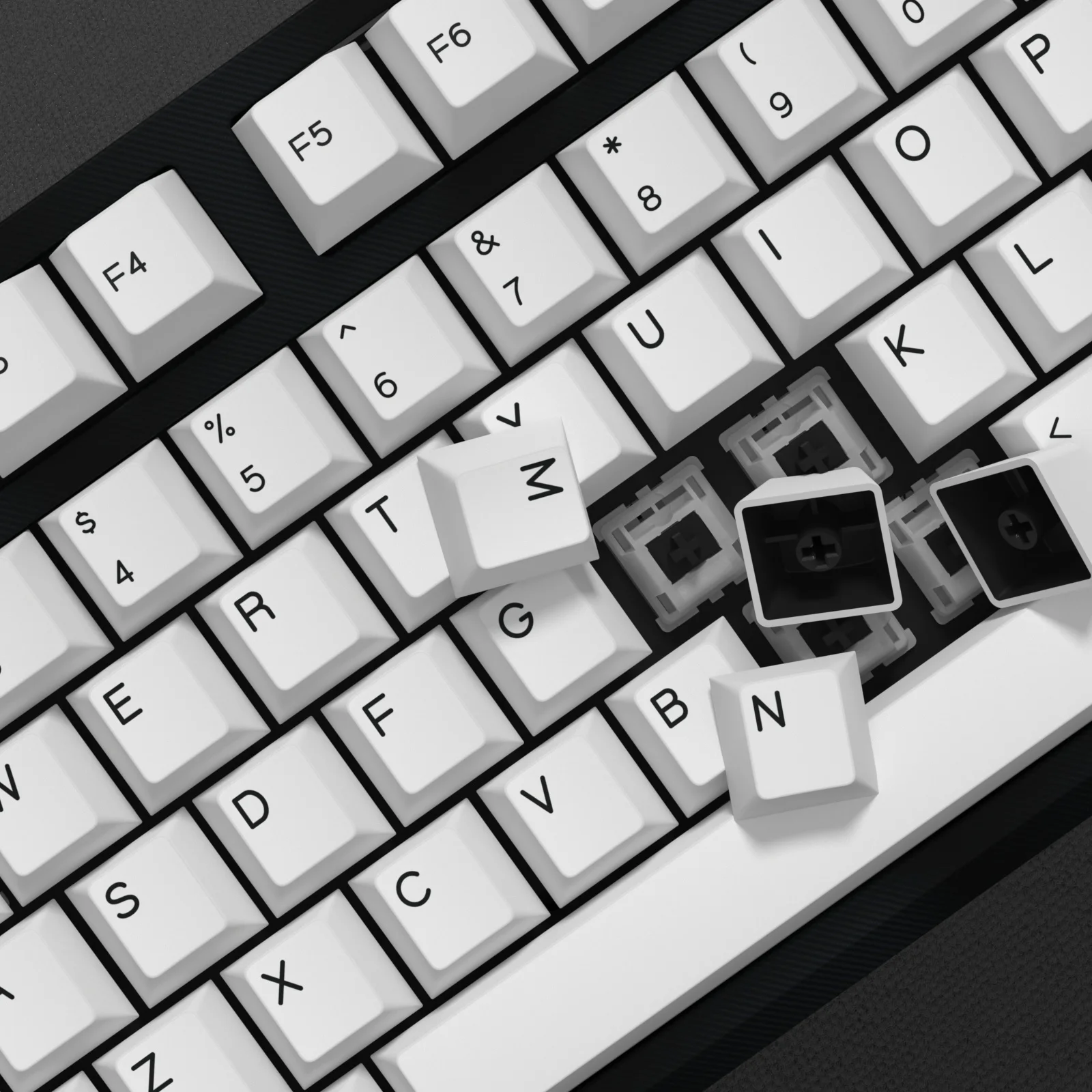 Imagem -05 - Kbdiy-gmk Box Keycap Perfil Cereja Double Shot Pbt Iso 7u Branco e Preto Keycaps Retro para Teclado Mecânico Gmk67 Interruptor mx