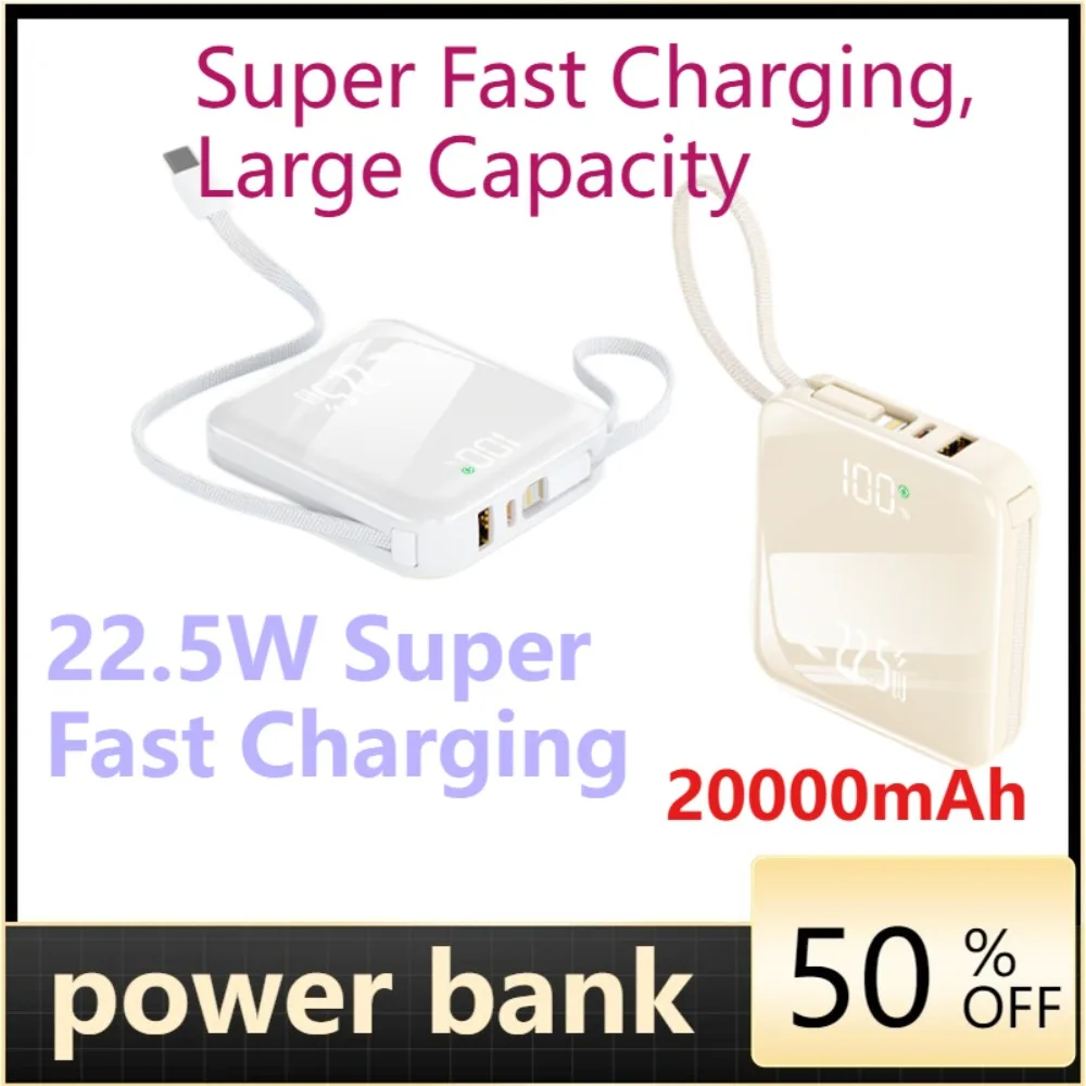 

20000mAh Mini Portable Charger, New Arrival 3C Certified, Super Fast Charging Two-Way Flash Charge Power Bank for Custom Use