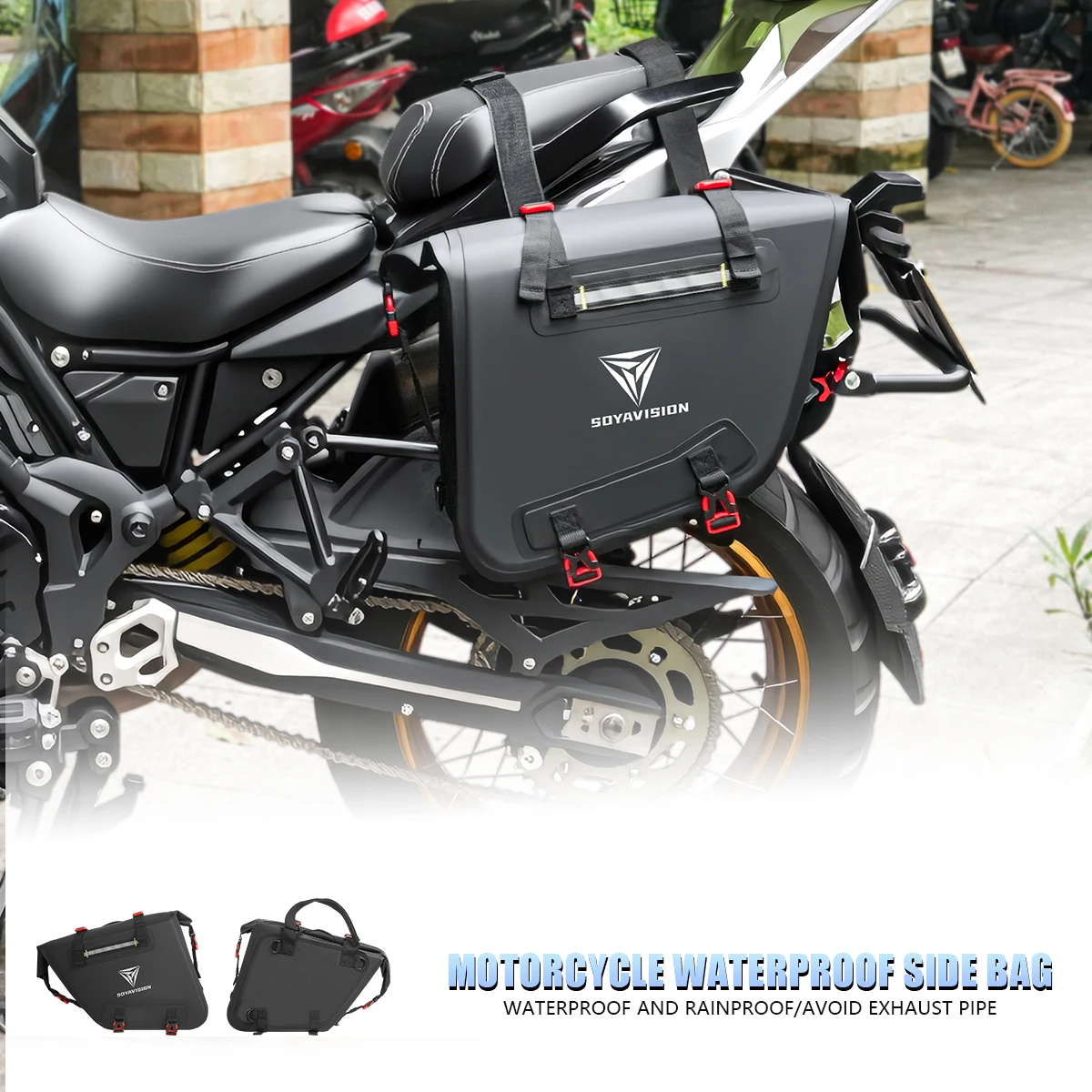 Waterproof 1 pair Universal Motorcycle Side Bag Anti-fall Saddle Tail Rear Bag Travel Luggage Storage Bag