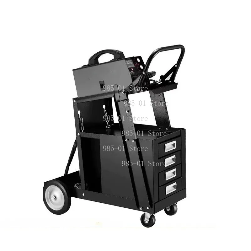 Rolling MIG Gas Shielded Welding Cart, Heavy Duty Mobile Workshop Trolley with Large Storage Shelf for Automotive Repair Use