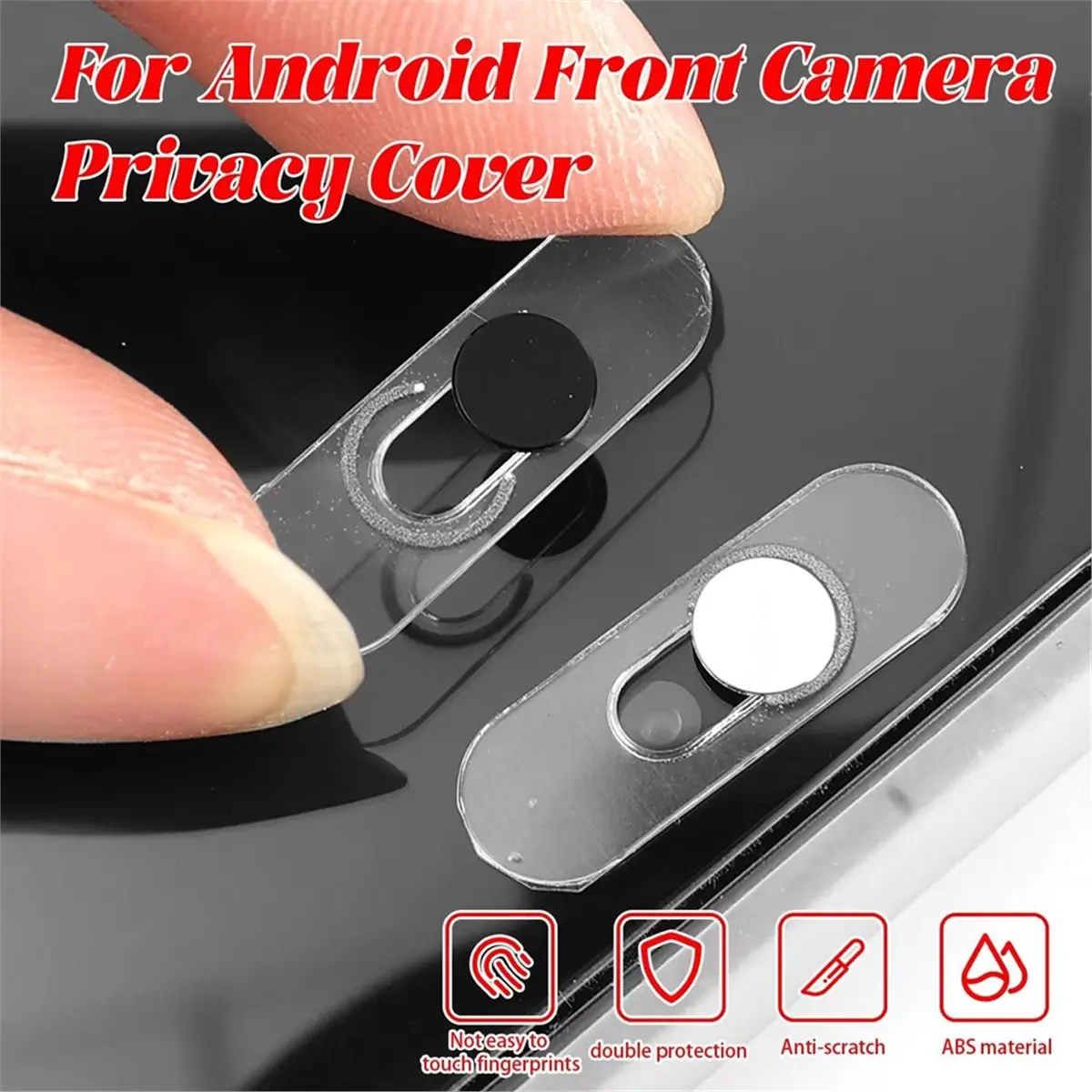 T35C Front Camera Cover for Android Phones Webcam Blocker for Single Front Camera Black