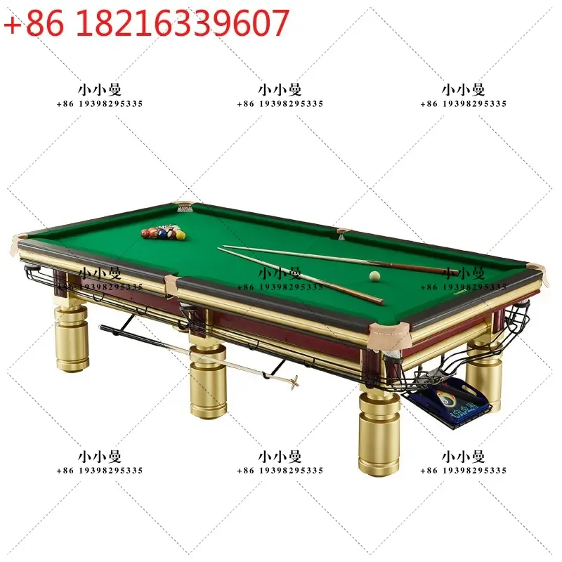 Billiards Golden Leg Steel Warehouse Standard Chinese Black Eight Billiards Table Commercial Snooker