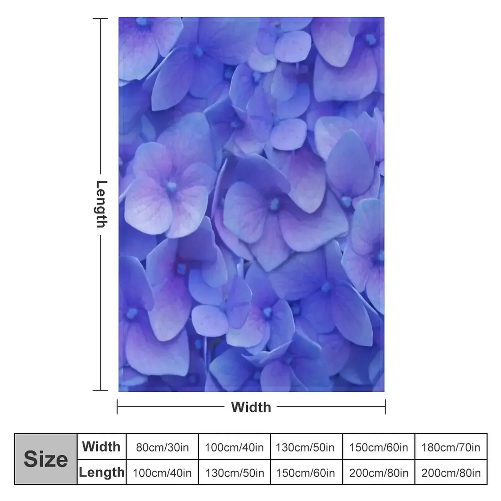Hydrangea blue Throw Blanket couch cozy soft plush fuzzy picnic outdoor blanket