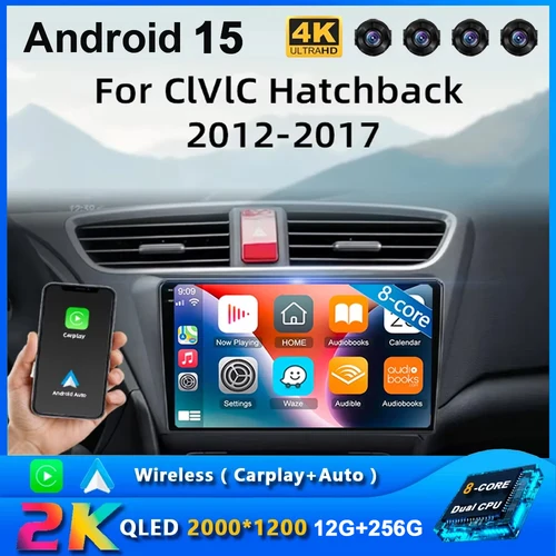 Imagen 1 del producto 2 Din Android 15 Radio de coche para Honda CIVIC Hatchback 2012 -2017 reproductor de vídeo Multimedia GPS 4G Carplay Auto estéreo RDS unidad principal