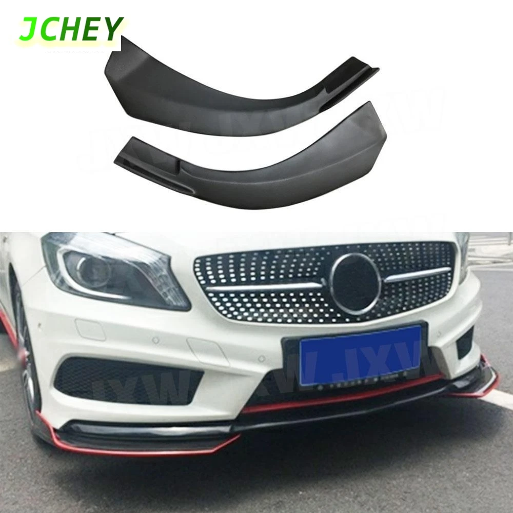 

JCHEY Carbon Fiber Front lip Splitters Flaps Spoiler Canards For Benz A Class W176 A180 A200 2013-19 Bumper aprons