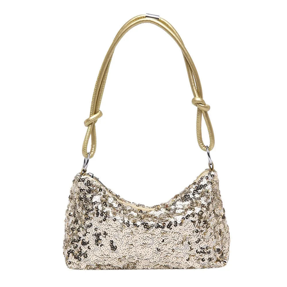 Fashion Solid Color Blingbling Sequins Bag Glitter INS Sequins Shoulder Bags Underarm Bag Korean Style Evening Clutch Bag Female