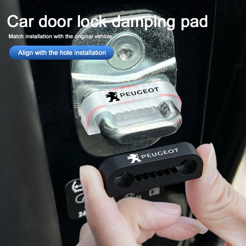 Almohadilla amortiguadora para puerta de coche, junta de protección para cerradura de puerta para Peugeot 206 308 208 207 3008 307 2008 508 407 5008 408 4008 Rifter