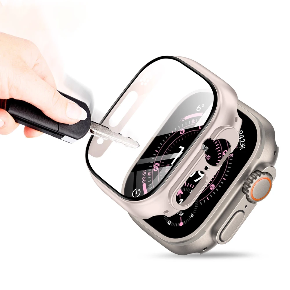 Abdeckung für Apple Watch Ultra 3 Gehäuse 49 mm Zubehör PC stoßfeste Stoßstange + gehärtetes Glas Displayschutzfolie iwatch Serie Ultra 2 3