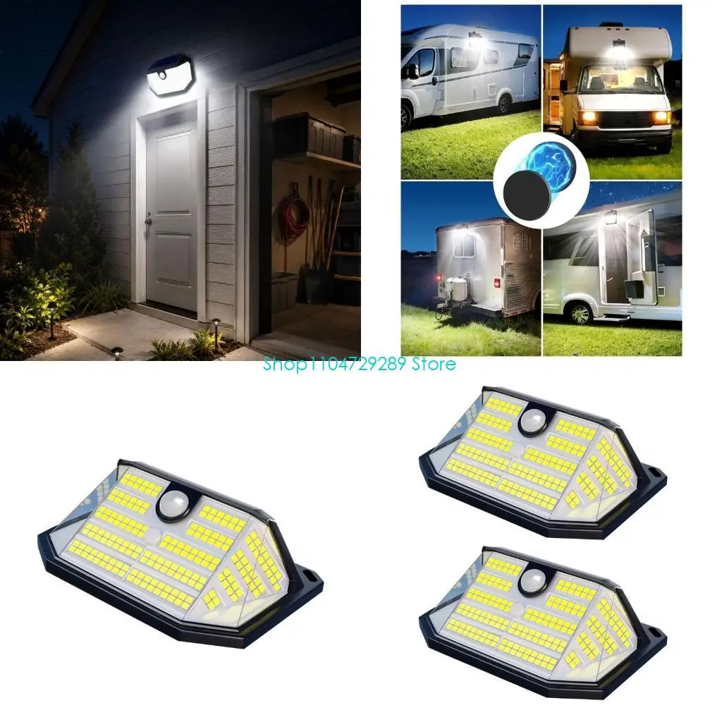 D8KE Solar Wall Light with Three-Sided Lighting and ABS Housing, Wall-Mounted Outdoor Entry Light for Porch and House Exterior