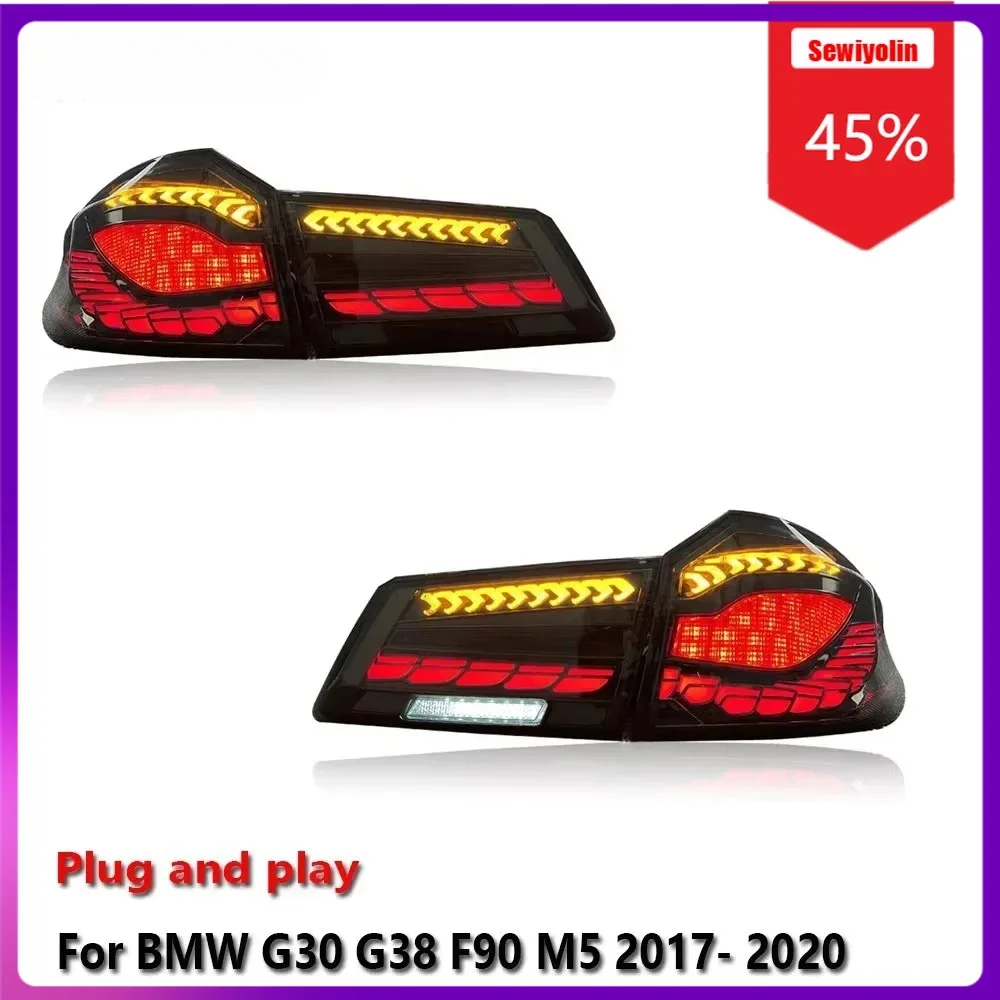 

Sewiyolin Car Tail LCI Lamp For BMW G30 G38 520 530 540 F90 M5 2017- 2020 DRL Fog Rear Trailer Lamps Turning Signal Voiture Plug