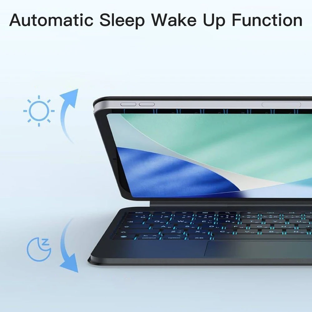 Wireless Bluetooth Touch Magic Keyboard for iPad A16 10th 11th Gen Pro 11 Air4  Air5 Portable Office Keyboard Spanish Korean