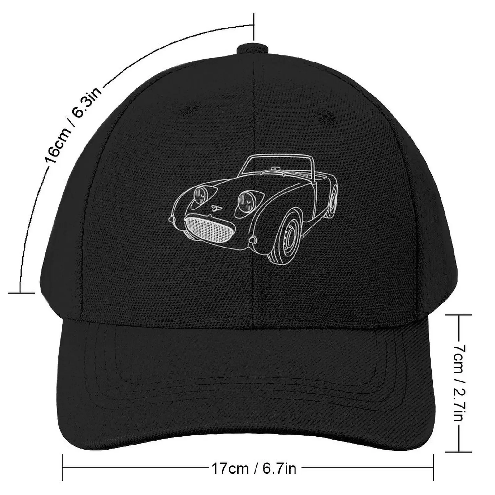 My drawing of the Sprite Frogeye in white stroke Baseball Cap summer hat Golf Hat Hats Man Women's