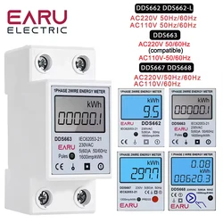 Tek Fazlı LCD Dijital Enerji Ölçer Sıfırlama Sıfır kWh Gerilim Akım Güç Tüketimi Sayacı Elektrikli Wattmetre 220 V Din Ray