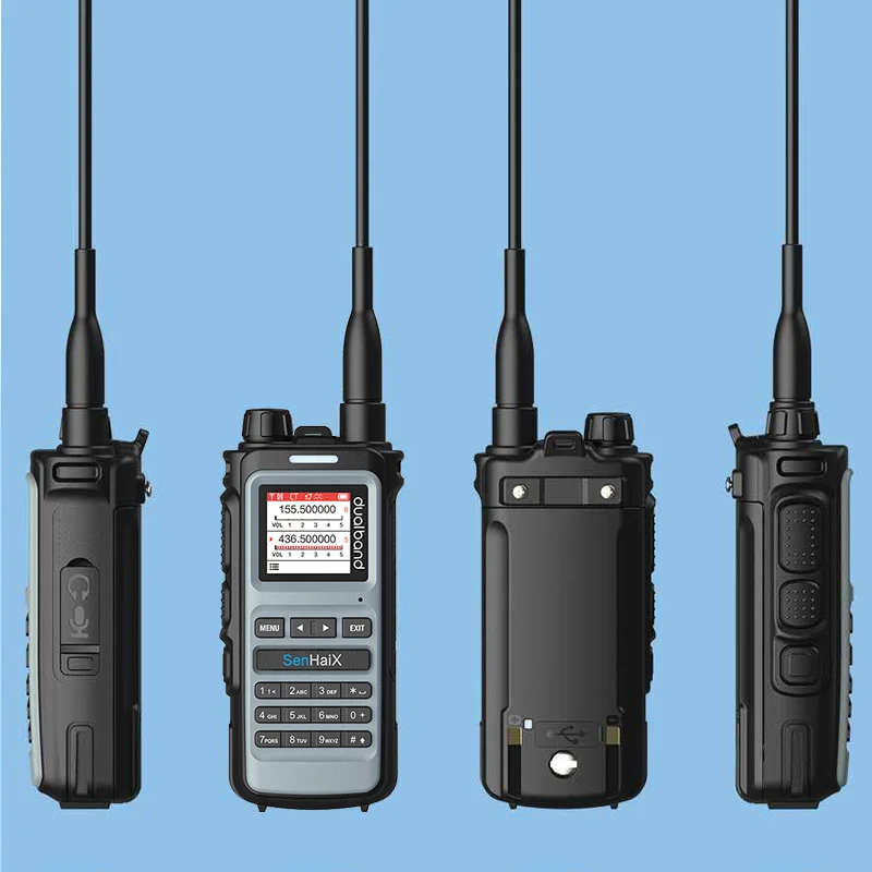 

2023 SENHAIX 8600 Ham Walkie Talkie TPU Design waterproof IP55 Keyboard Screen Dual Band Scanner Receiver FM Radio Walkie Talkie