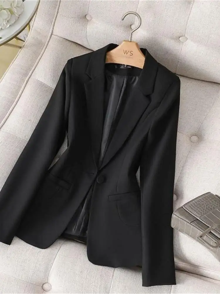 

Bla Slim Fit Women's Suit Jaet Korean Sle ort Casual Profional irt Cleanfit Long Sve ort Length One Button