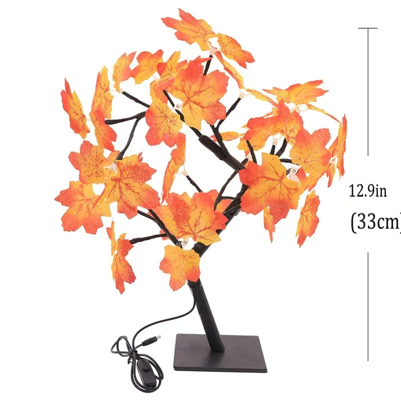 Imagem -06 - Led Maple Leaf Tree Night Light Usb e Bateria Ação de Graças Halloween Simulação Paisagem Lâmpada para Jardim Decoração de Férias