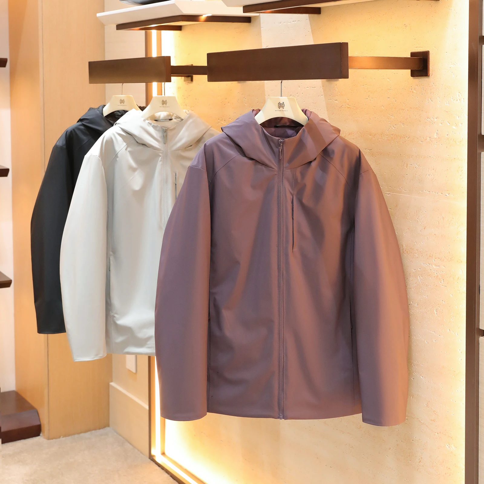 

Outdoor Winter down Jaet Men's Warmth Tee-Proof Fully Glued Polyester Fiber Du down Coat Regular Sve Long Zipper