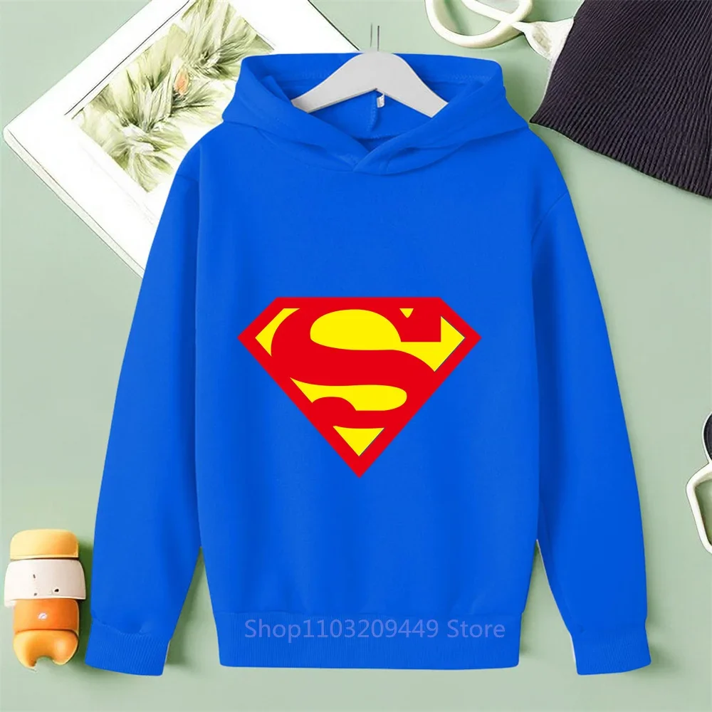 Justice League- Superman Hoodie Set Kids Autumn Sweatshirt Boys Clothes Girls Clothing Autumn Tops Suit Disney Tracksuits