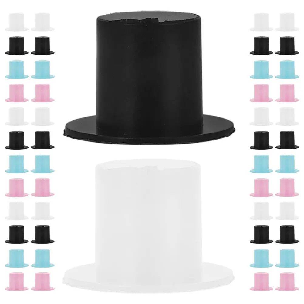 

120Pcs Mini Top Hats Craft Decorations Small Wide Brim Tiny Hats for DIY Cupcake Cake Party Supply Handicraft Material