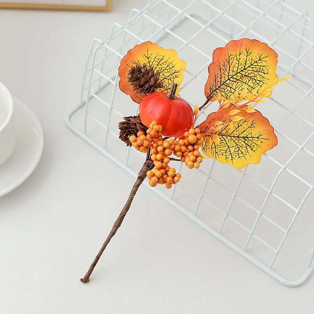 High-quality Halloween Decoration Premium Faux Floral Pick Festive Halloween Artificial Pumpkin Floral Bouquet for Harvest