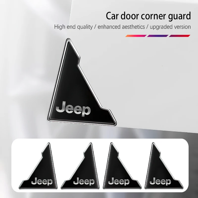 4 Uds. Protectores de esquinas anticolisión para puerta de coche pegatinas para Jeep Renegade Compass Grand Cherokee Wrangler jk Gladiator Patriot