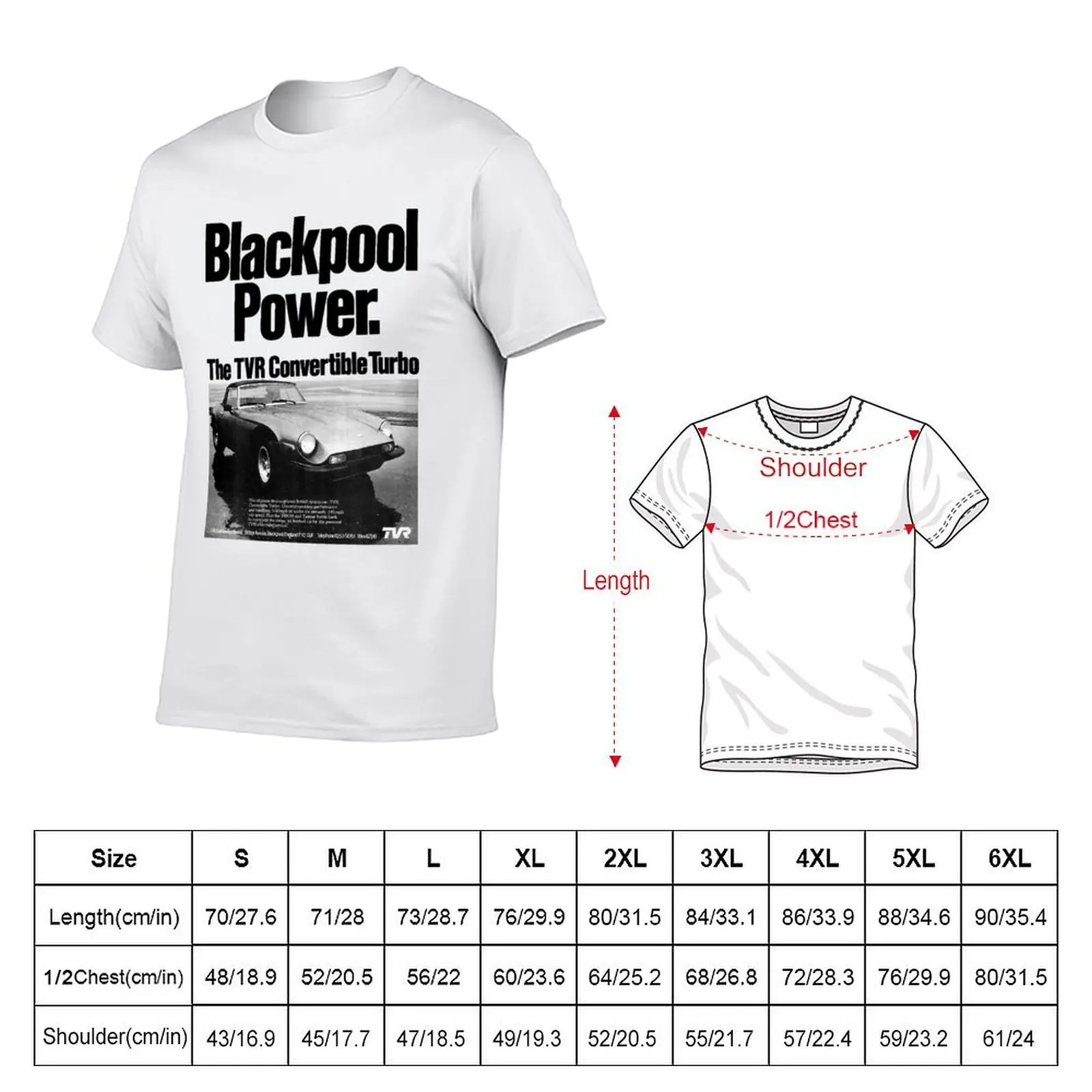 TVR M-SERIES TURBO CONVERTIBLE - BLACKPOOL THEMED T-Shirt tops quick-drying black t-shirts for men