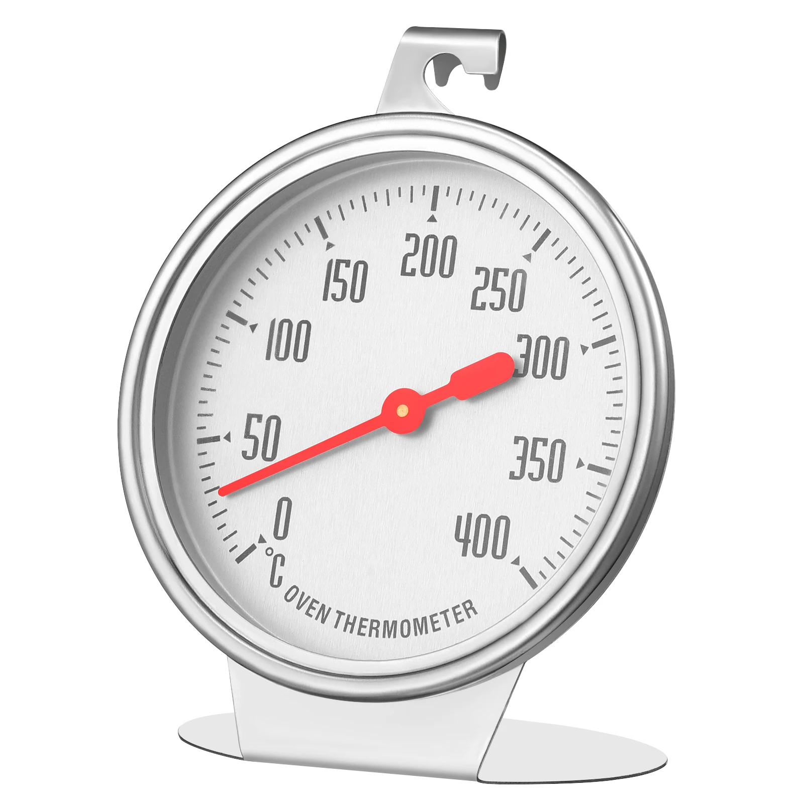 

Oven Thermometer Stainless Steel Large Dial 0-400C Easy Read Temperature Sensor Hang Stand Anti-Rust Home Kitchen Supplies