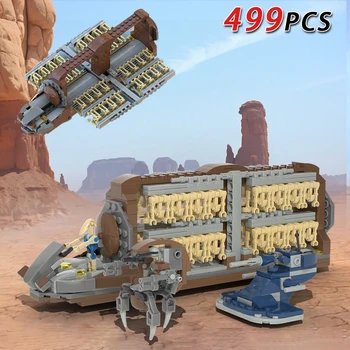 Kit de construction artisanal d'attaque de peloton clone de l'armée de combat, 32 pièces avec porte-troup de soldats et Droidekas, blocs de figurines d'action de l'armée