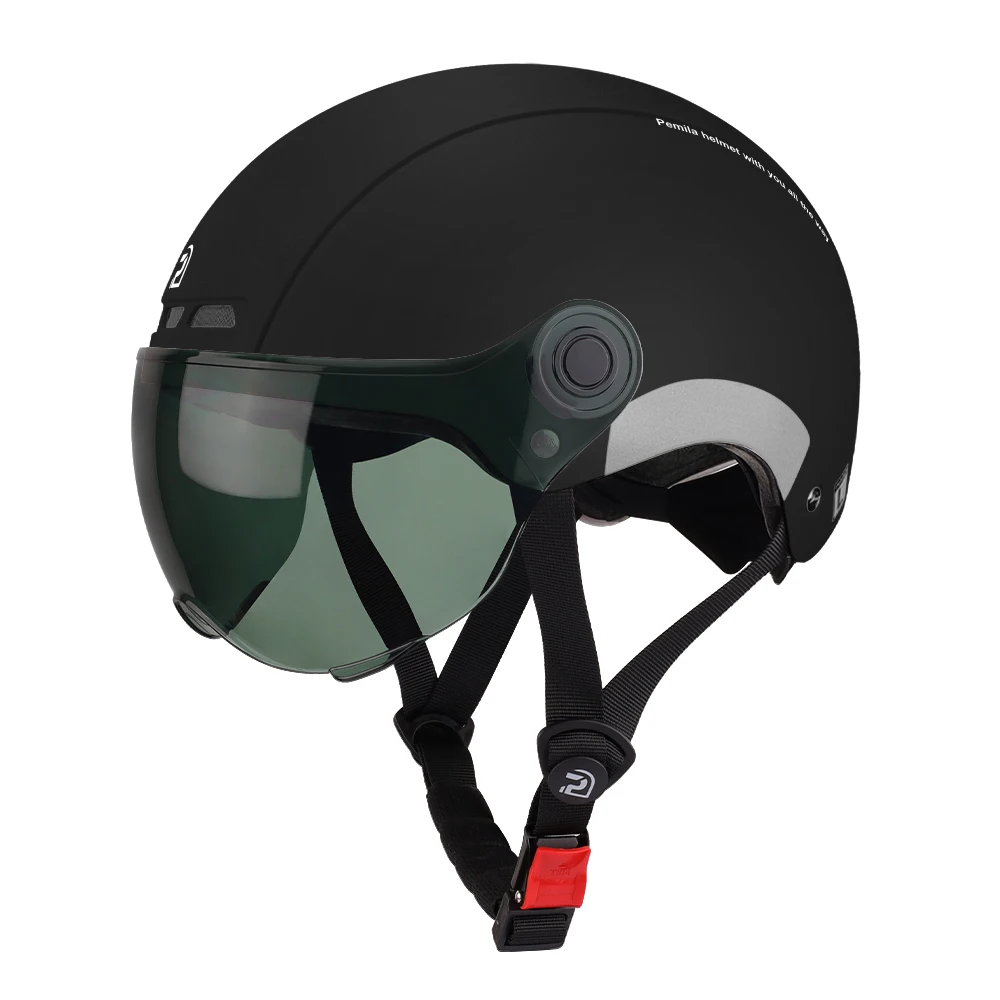 Pemila Fietshelm Met Bril Lens Oorbescherming Reflecterende Sticker Fietshelm Mtb Weg E-Bike Fietshelm Voor Volwassenen