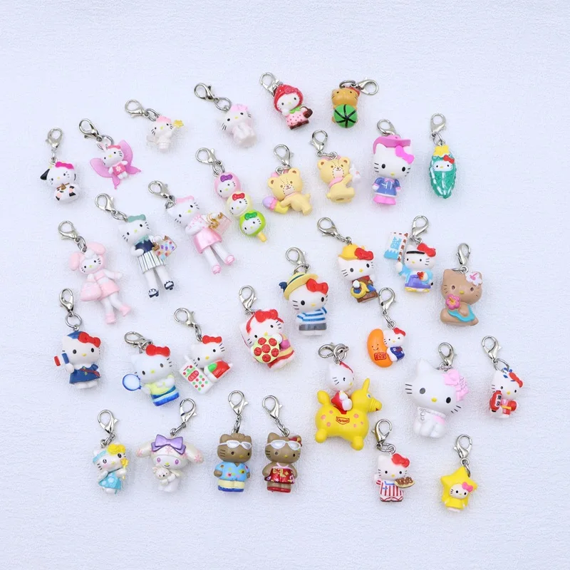 Hot Sanrio Anime HelloKittys Series Keychain Kawaii Mobile Phone Chain Accessory Decorative Bag Pendant for Girls Bestie Gifts