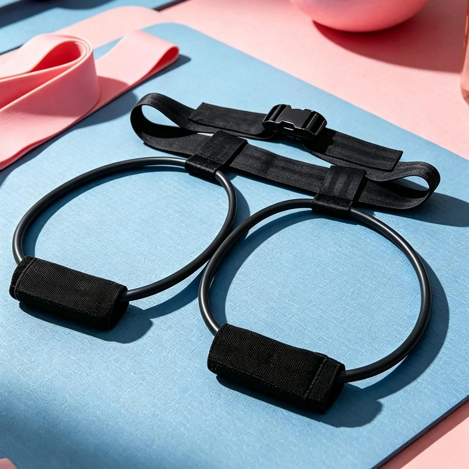  Waist Belt Leg Portable Leg Training Straps Fitness Booty Bands Bounce Trainer Elastic Pull Rope Squat Resistance Bands Adjust