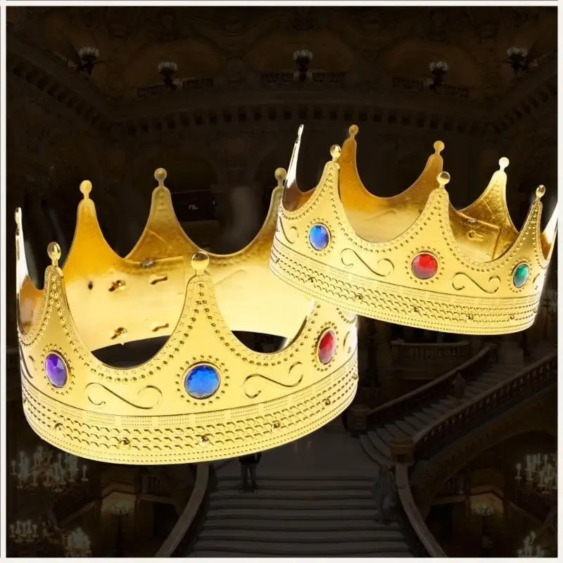 

Детская Королевская Корона Принца Корона и Диадемы Королевская Корона Реквизит для Фотобудки
