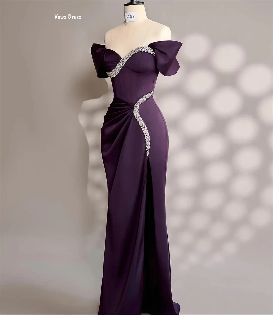 Vows robes de soirée sur mesure pour les femmes robe de soirée de mariage robe élégante bustier tubulaire queue de poisson strass robes de bal bal