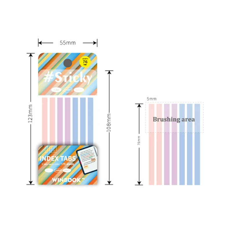 75 Pagina 'S Veelkleurige Stickers Transparante Boekmarkeringen Bericht Post Index Geplaatst Briefpapier Tabbladen Memo Pad School Kantoorbenodigdheden