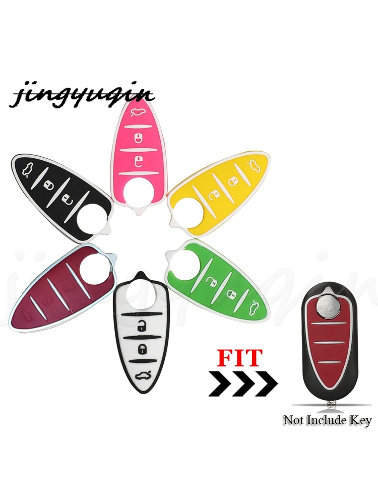 Jingyuqin-Remplacement de la coque de la clé de voiture à distance, 3 boutons, Fob, caoutchouc, housse de protection, adieu Romeo ata à Giulietta 159 Gta