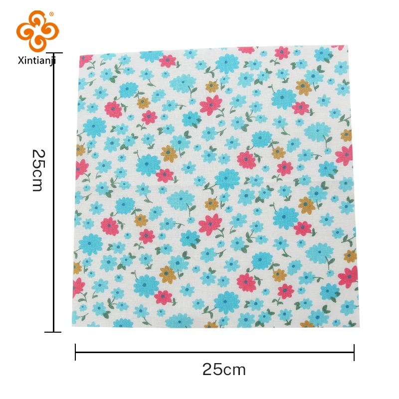 25x25Cm Cotton Flower Fabric Printed Cloth Sewing Quilting Fabrics For Patchwork Needlework DIY Handmade Accessories