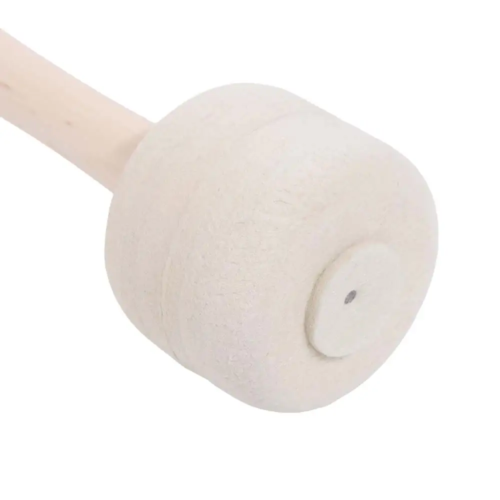 1pc Wool Felt Head Drum Sticks Wood Handle Band Performances Drum Wooden Mallet Marching Drum Long Handle Wooden Drum Hammer
