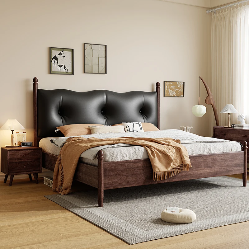 

Small-sized furniture, living room, bedroom bed 1.8 double medium and ancient wind bed master bedroom high-end atmosph